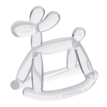 Miraloop Teething Toy for Baby, Jellydog Never Drop Food Grade Silicone Rocking Teether, Prevent Choking & Odorless, Less Dust a