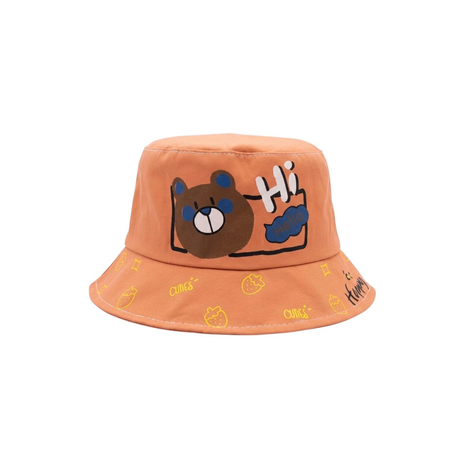 Famwrapz Kids Bucket Hat For Boys & Girls | Cartoon Print Sun Hat | Lightweight Breathable Cotton Cap | Wide Brim Summer Outdoor