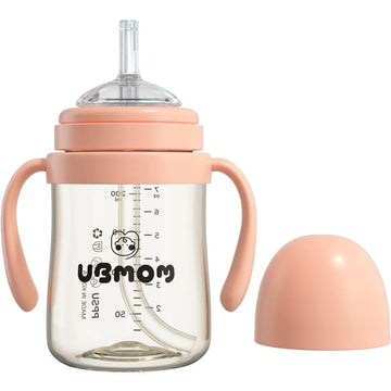 Ubmom No-Spill, Backflow Prevention Sippy Cup With Straw, Ppsu Learner Cup With Handle For Baby And Toddlers, Bpa Free, 6.76Oz (