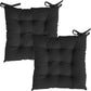 Linenovation Microfiber Square Chair Pad/Cushion for Office, Home or Car Sitting with Ties20 Inch X 20 InchBlackSet of 2