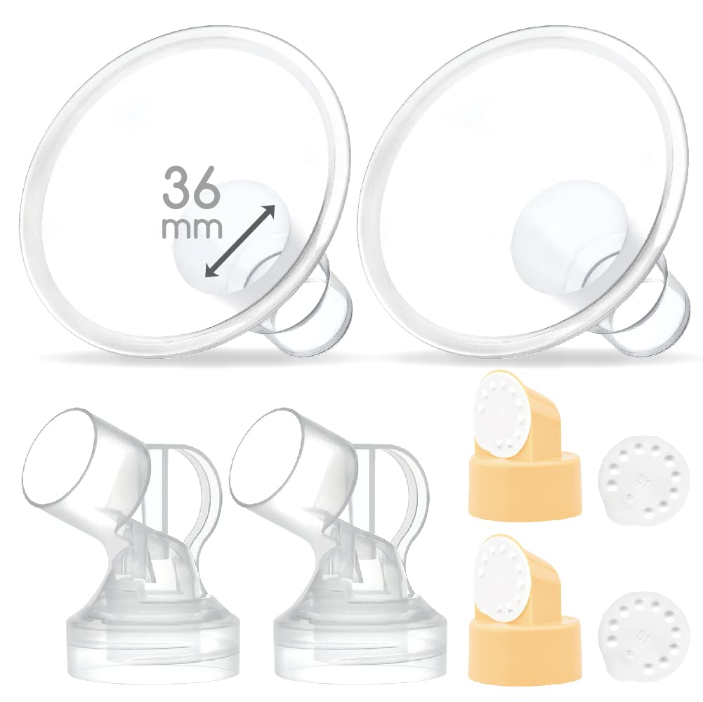 Maymom Brand 2X Two-Piece Small Breastshield with Valve, Membrane and Maymom Connector,Compatible with Medela Pump in Style Brea
