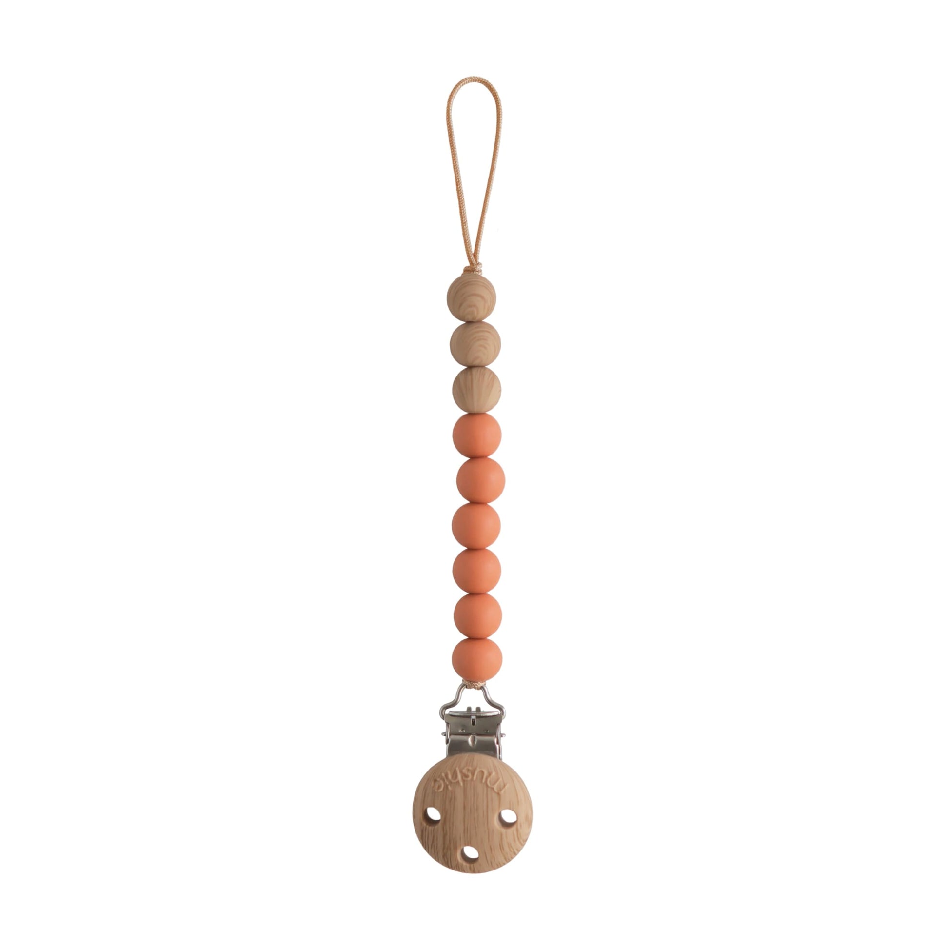 mushie 100% Silicone Baby Pacifier Clip BPA Free | Eva (Clementine)