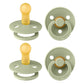 Bibs Colour Pacifier 4-Pack, Bpa Free Dummy Pacifier, Round Nipple. Natural Rubber Latex, Made In Denmark, Size 2 (6-18 Months),