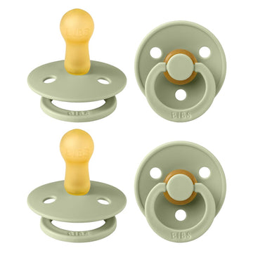 Bibs Colour Pacifier 4-Pack, Bpa Free Dummy Pacifier, Round Nipple. Natural Rubber Latex, Made In Denmark, Size 2 (6-18 Months),