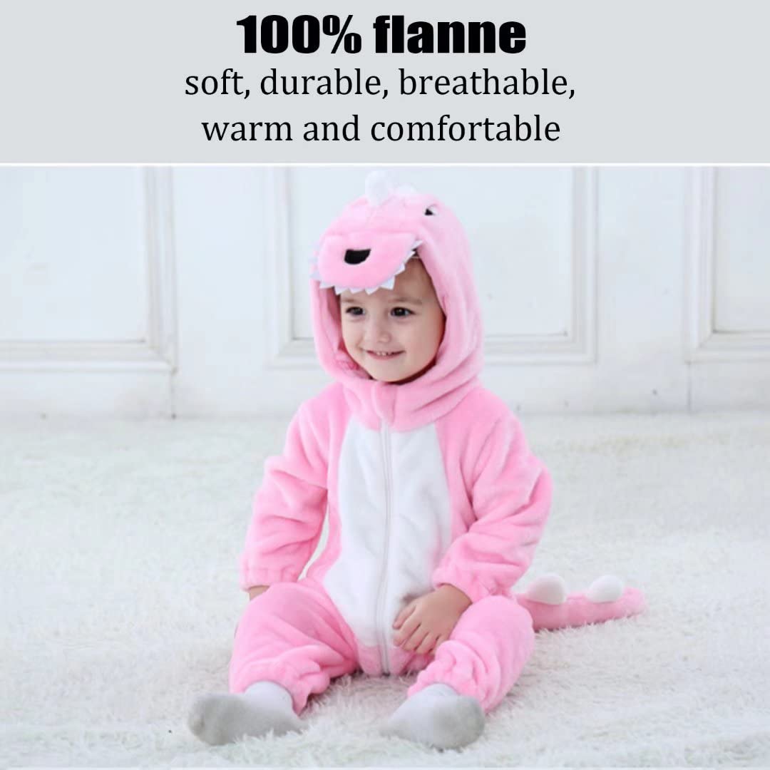 Baby Pink Dinosaur Costumes Unisex Toddler Outfit Halloween Dress Up Romper 24-30 Months