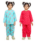 CHHEENT JUNIOR Girl Combo Cotton Night Suit | Pajama Set | Dress | Pant Set | Baby Suit (34 Years, Red Turquoise, Combo Pack of