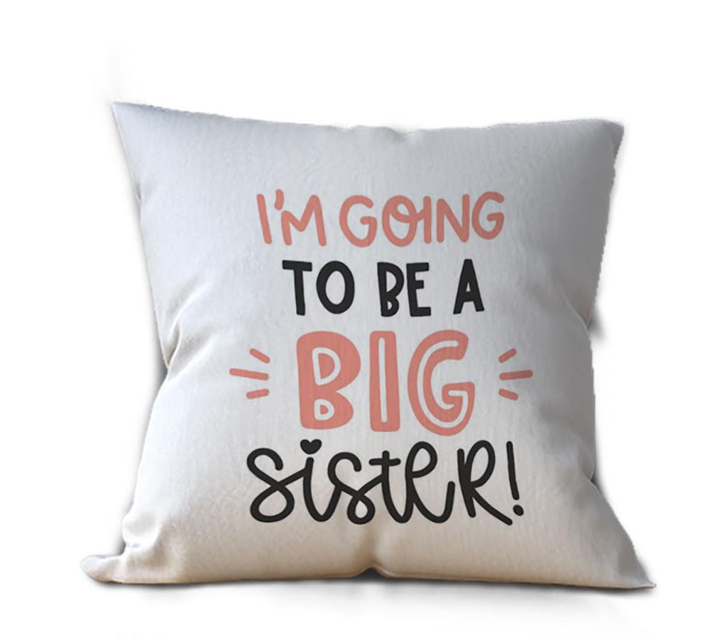 Khakee Going to Be A Big Sister Cushion Cover (12 * 12) with Filler Rakshabandhan/Rakhi Gift for Sister,Behen,Didi(PS25018)