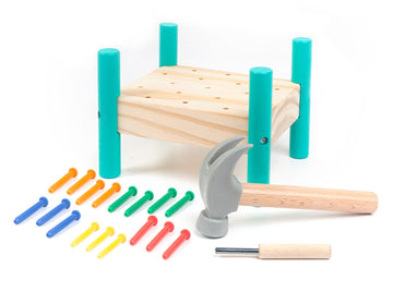 OUJILA Wooden Baby Workbench Pounding Hammer Toy for Toddlers,STEM Educational Preschool Learning Toys for Kids, Great DIY Gift 