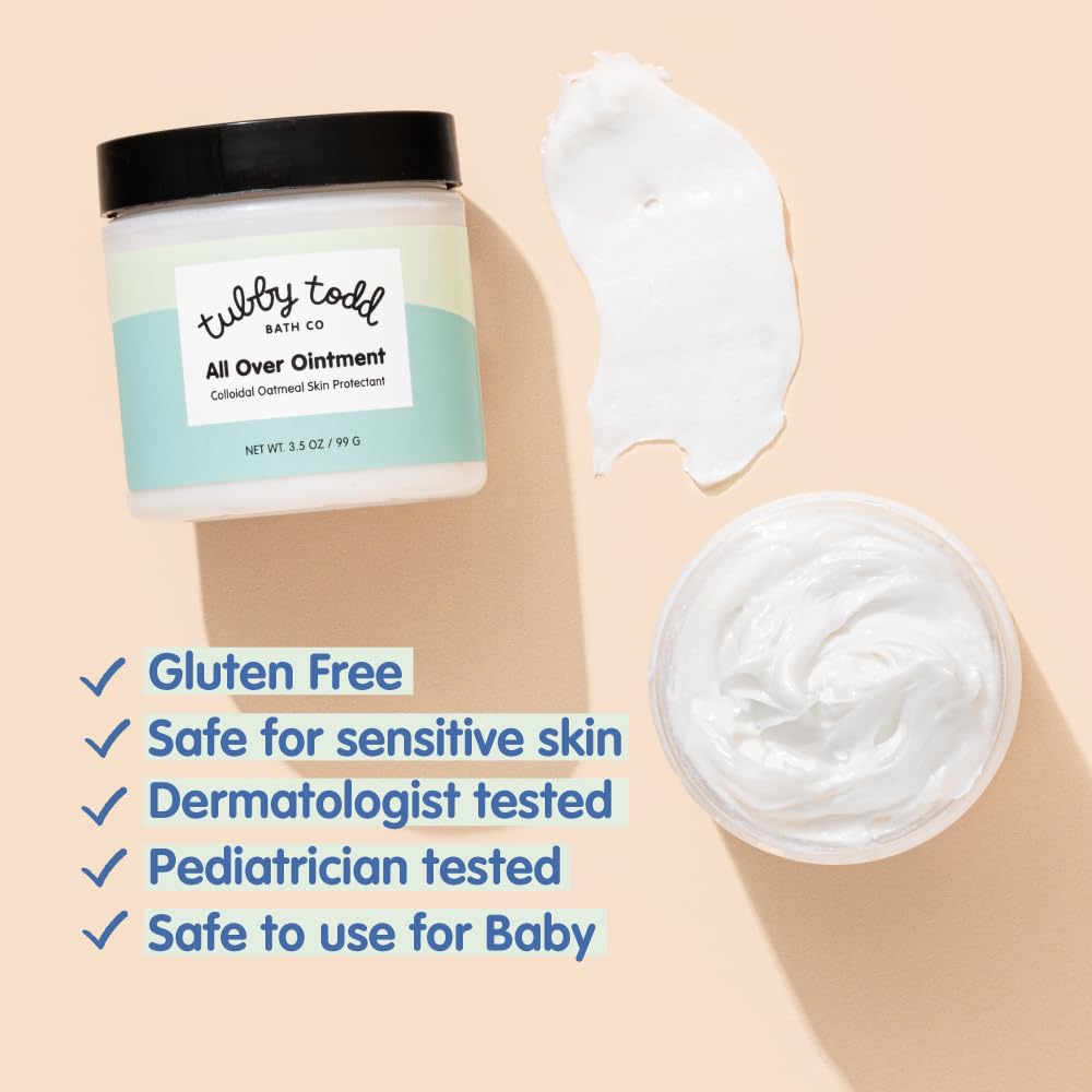 Tubby Todd All Over Ointment For Babies, Multi-Purpose Baby Eczema Cream For Sensitive Skin, Dry Skin, Rash, Irritation - 2 Pack