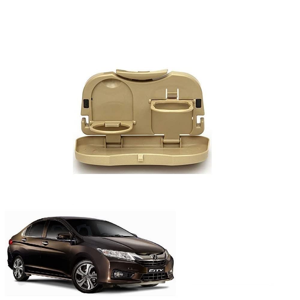 Stylish Foldable Compact Car Back Seat Tray for Food/Drinks/Cup/Bottle Holder Universal Pack of 1 Suitable for City 2015 Onward