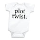 Bump And Beyond Designs Baby-Boys Surprise Pregnancy Announcement For Grandparents Plot Twist Leotard White, 0-3 Months