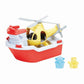 Green Toys Rescue Boat with Helicopter Red, 1 EA