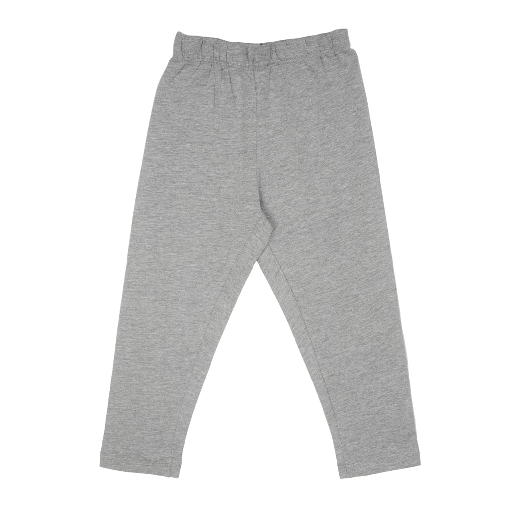 Gingerbread Pure Cotton Solid Leggings for Girls Grey
