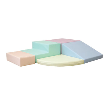 IGLU Soft Play Montessori Large Foam Blocks in Pastel Baby Crawling Helper Forms and Slide Indoor Climbing Toys for Toddlers 1-2
