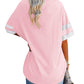 Ebifin Womensaoversizedatashirts Color Block Teesahalfasleeveavaneckacomfyacozyacottonatunicatops