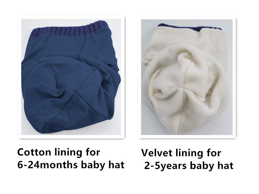 Baby Winter Hat Scarf Mitten Set, Unisex Infant Toddler Kids Hat Scarf (Navy, 6-24 Months)