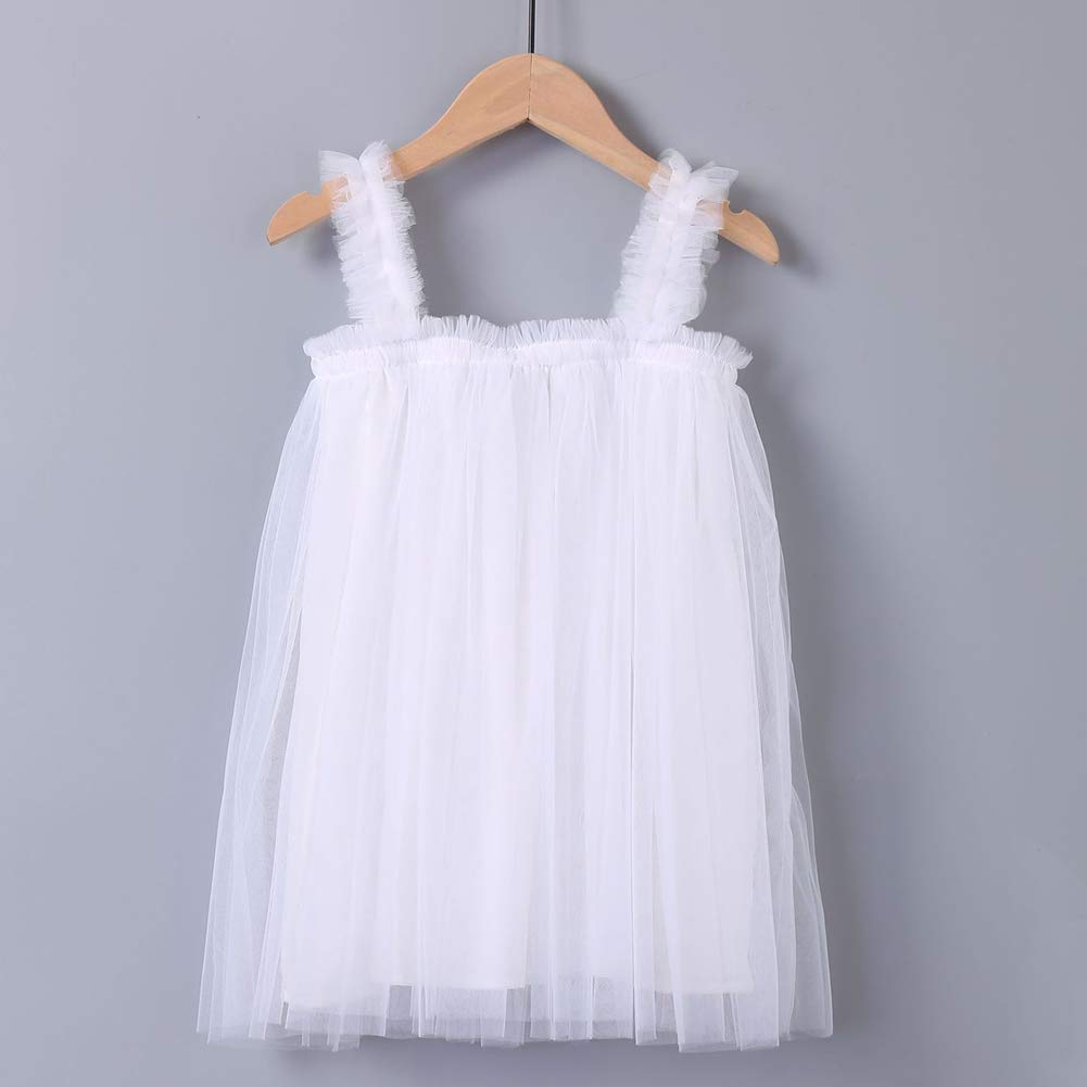 Bgfks Layered Tulle Tutu Dress For Toddler Girls,Baby Girl Rainbow Tutu Princess Skirt Set With Flower Headband.(White,18 Months