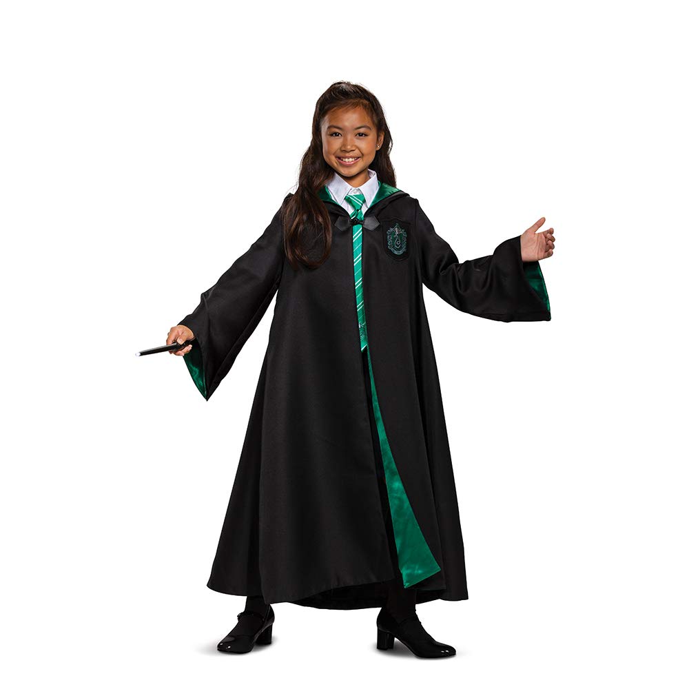 Harry Potter Slytherin Robe Prestige Children'S Costume Accessory, Black & Green, Kids Size Large (10-12)
