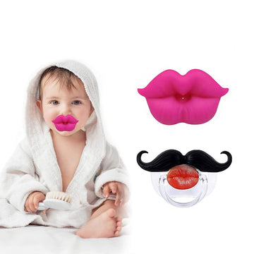 Funny Baby Pacifiers, Mustache Pacifiers 0-18 Months For Babies,Lips Binky,Gift For Newborns,Infants,Toddlers,Baby Girl,Bpa Free