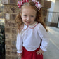 Wee Ones Girls' Valentines Day Grosgrain Hair Bow On Weestay No-Slip Clip, Valentine Heart Print, Mini, Pearl Pink