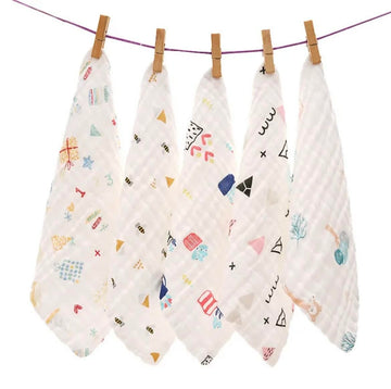 Heartbury 6 Layer Muslin Wash Cloth 100% Organic Cotton Face Towel Handkerchief For Baby New Born/Infants/Toddlers (Age03Years