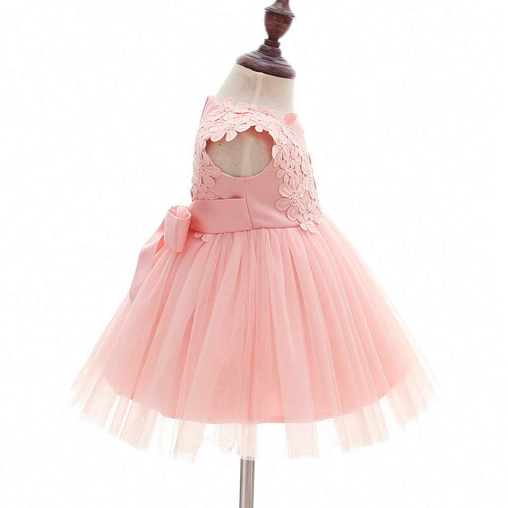 Baby Girl Dress Christening Baptism Gowns Flower Girl Dress Pink 6M