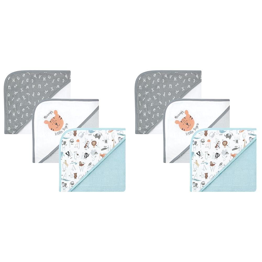 Hudson Baby Unisex Baby Cotton Rich Hooded Towels, Warm Floral, One Size