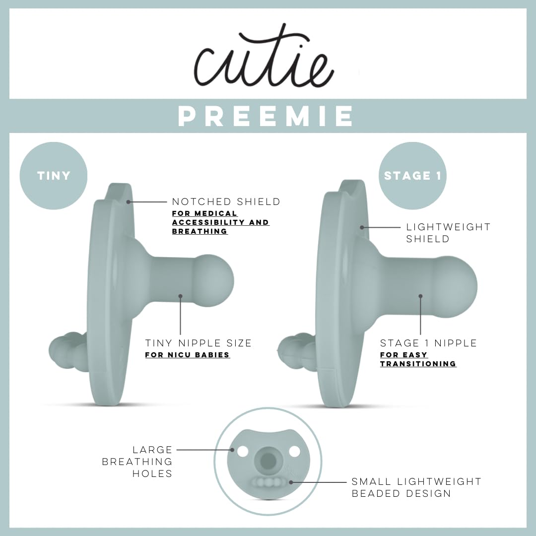 Ryan & Rose Cutie Pat Pacifier Teether (Preemie Kit, Mist)