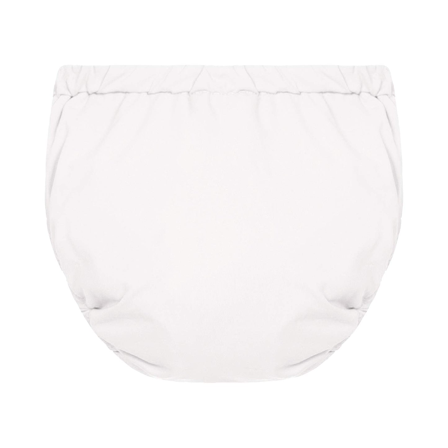 Durio Reusable Swim Diapers Washable Baby Swim Diaper Unisex Infant Toddler Swimming Diapers B White & White 3-6 Months