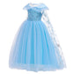 Rexreii Girls Frozen Elsa Princess Dress Halloween Costume Christmas Birthday Evening Party Ball Gown W/Accessories 7-8T