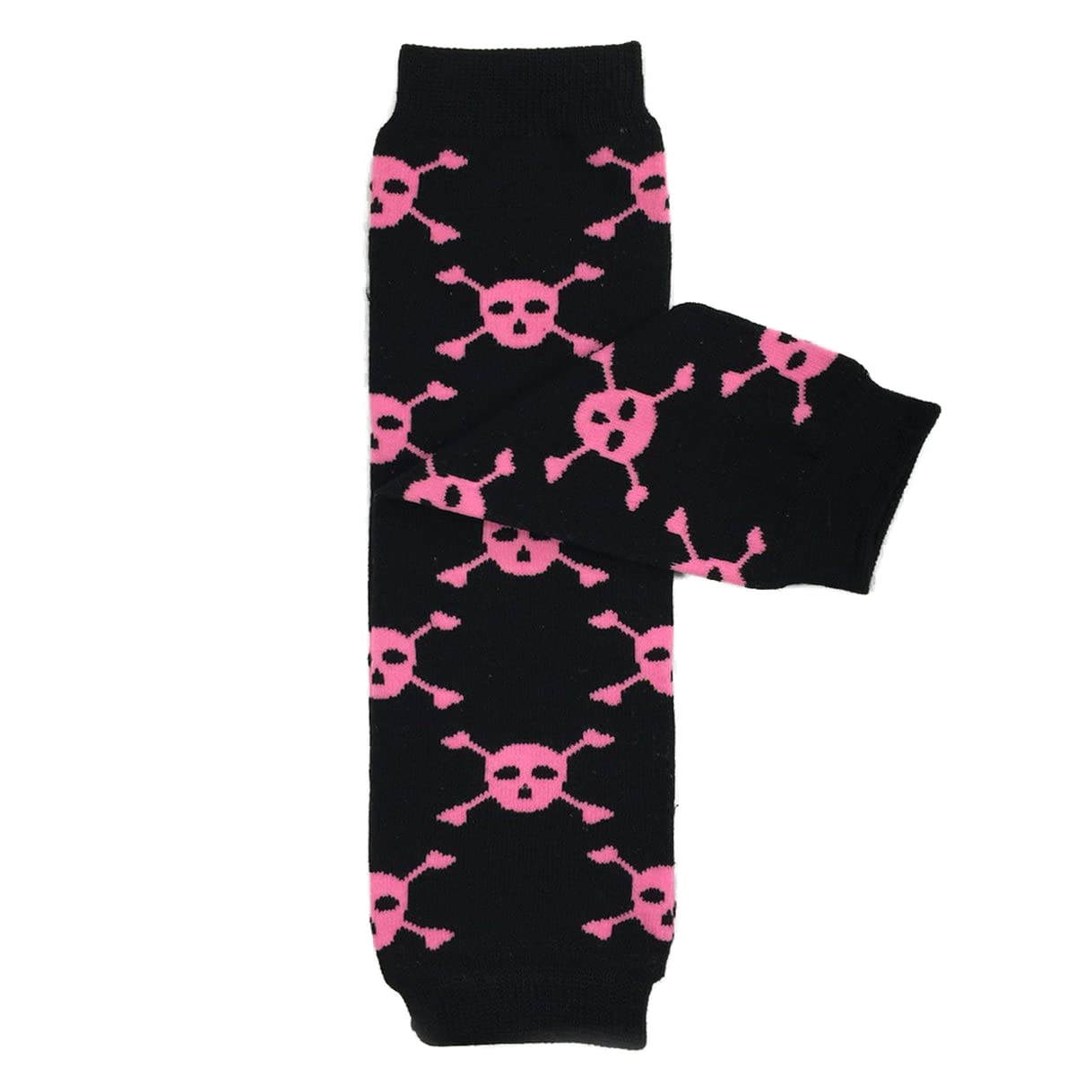 Wrapables Animals And Fun Colorful Baby Leg Warmers - Skulls Pink