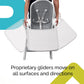 Oribel Cocoon Z High Chair & Lounger | Ice Grey | Newborn To Toddler | Easy Move Gliders | Convertible For Napping & Feeding | N