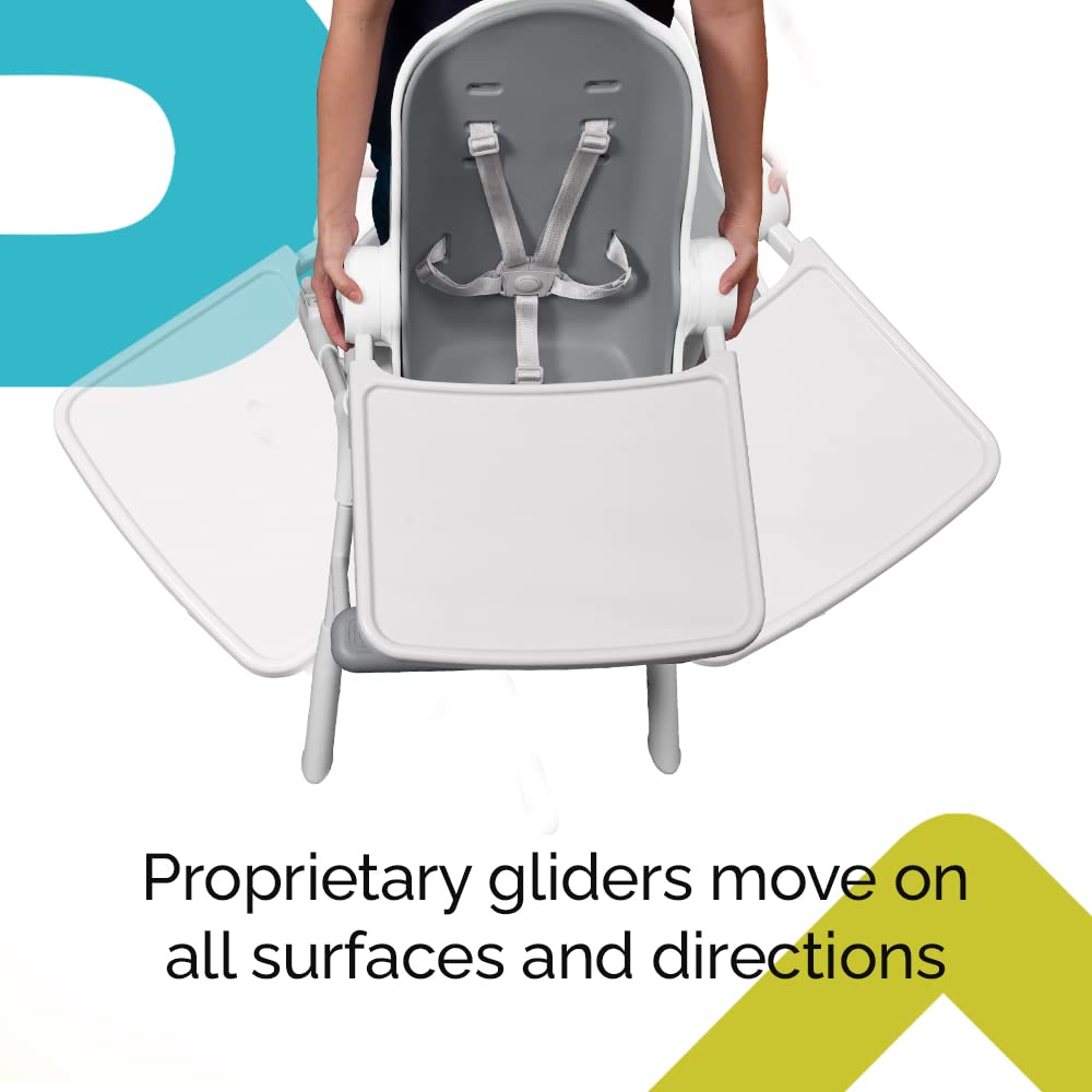 Oribel Cocoon Z High Chair & Lounger | Ice Grey | Newborn To Toddler | Easy Move Gliders | Convertible For Napping & Feeding | N