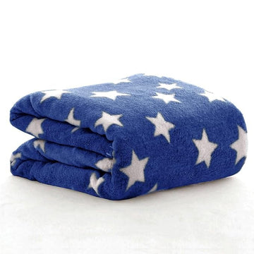 D BABY HOME Soft Fleece Baby Blanket Dark Blue | Newborn Swaddle Wrap 10075 cm | Star Print, Ultra Cozy, Lightweight & Breathabl