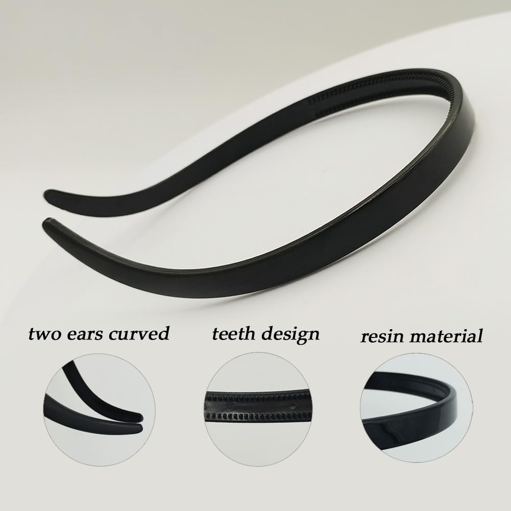 Bikczewin 3Pcs No Pressure Headbands For Glasses Wearers Comfortable No Headache Plastic Teeth Comb Hair Band Non Slip, Fashion