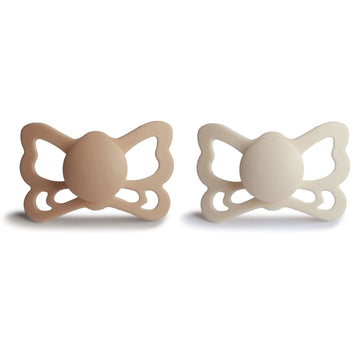 Frigg Butterfly Anatomical Silkysoft Silicone Baby Pacifier | Made In Denmark | Bpa-Free (Silky Satin/Cream, 6-18 Months)
