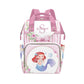 YallLocoMo Personalized Diaper Bag Backpack Name Pink Floral Cute Mermaid Gift the Best: Spacious Waterproof Nappy Bag for Men a