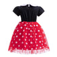 Dressy Daisy Little Girls Polka Dots Fancy Dress Up Halloween Costume Birthday Party Outfit With Mouse Ears Headband Size 5-6, R