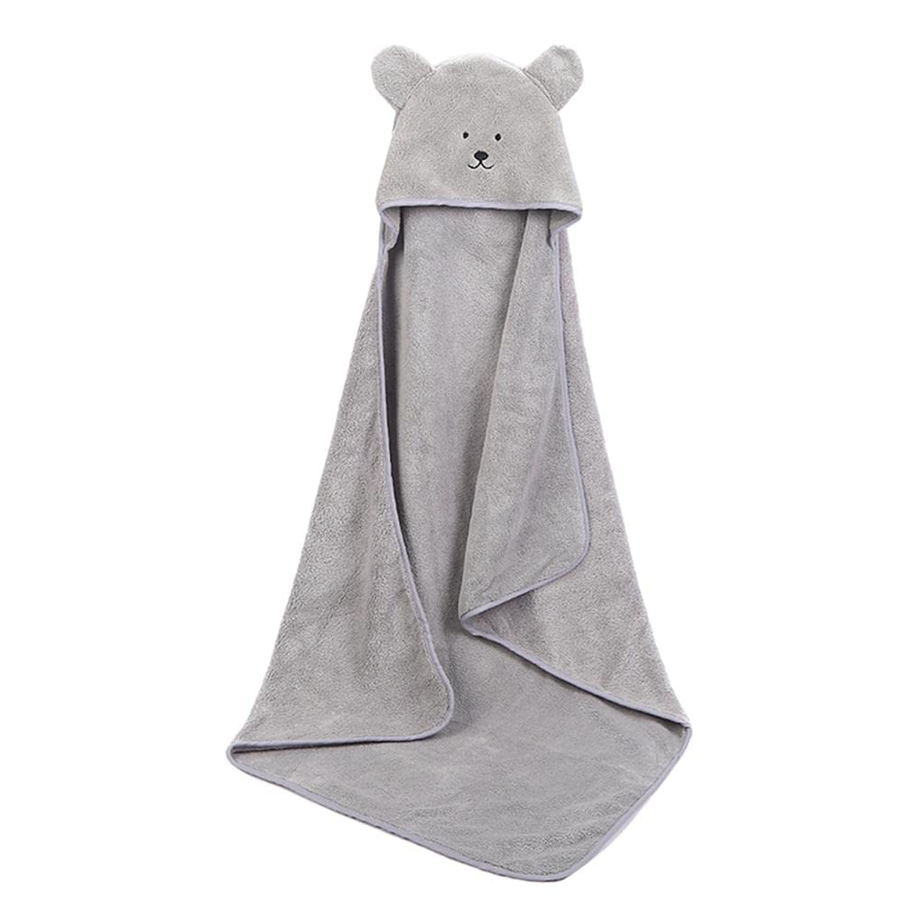 SECRET DESIRE Baby Hooded Towel Cartoon Bathrobe Gift for Unisex Girl Boy Children Grey|Towels & Washcloths