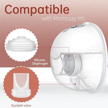 8Pcs Duckbill Valves And 4Pcs Silicone Diaphragm Compatible With Momcozy M5, Replacement M5 Pump Parts Accessories Made By Tbuym