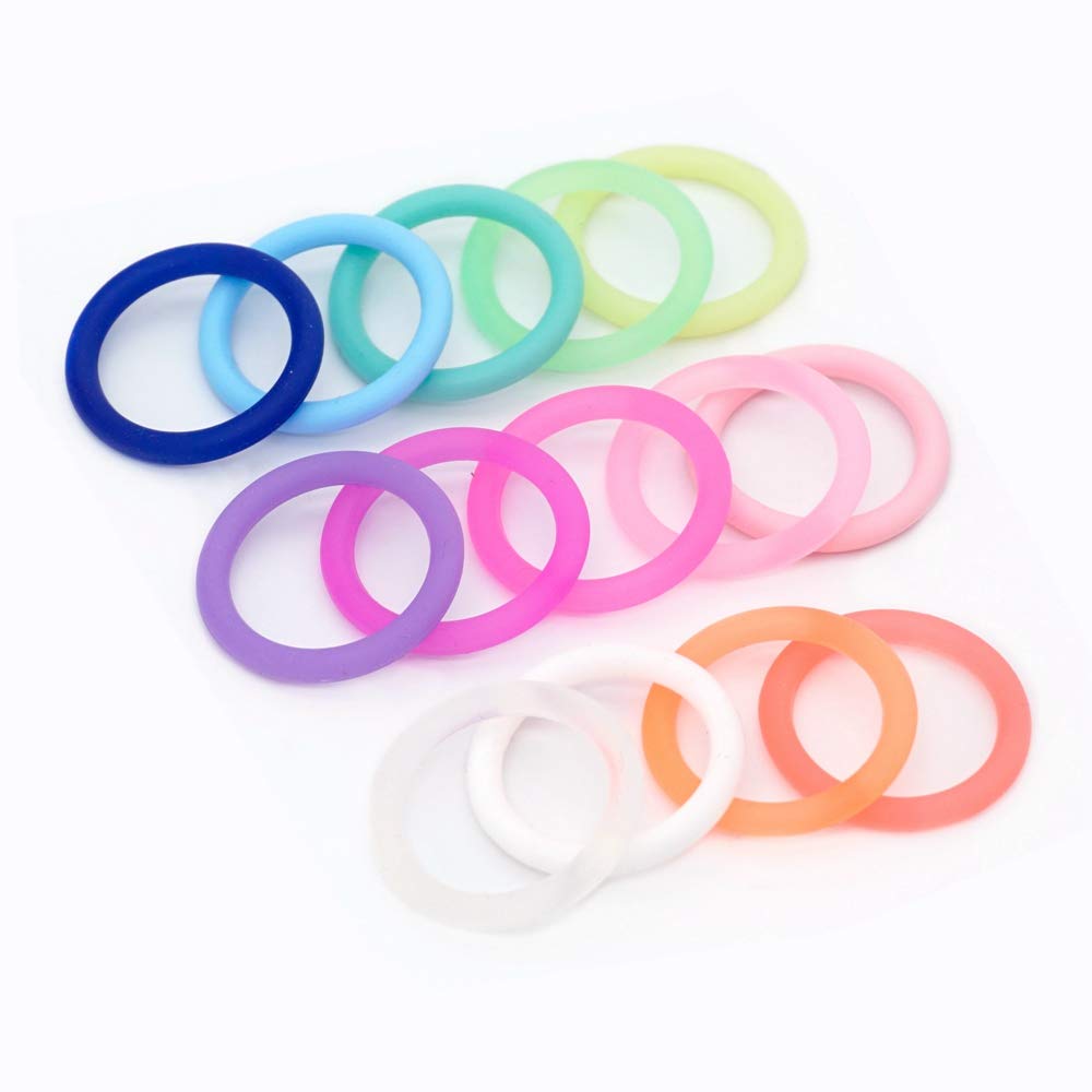 20Pcs Mix 14 Colors Safe Silicone O Ring Baby Silicone Pacifier Dummy Chain Adapter Holder O Ring Inner Size 21.5Mm