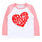 Kids Valentine'S Day Tees All You Need Is Love Red Heart T-Shirt Long Sleeve Raglan Pink Clothes 5T