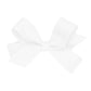 Wee Ones Girls' Classic Grosgrain Hair Bow With Plain Wrap Center On A Weestay Hair Clip, Handmade, Tiny Sized Bow, White