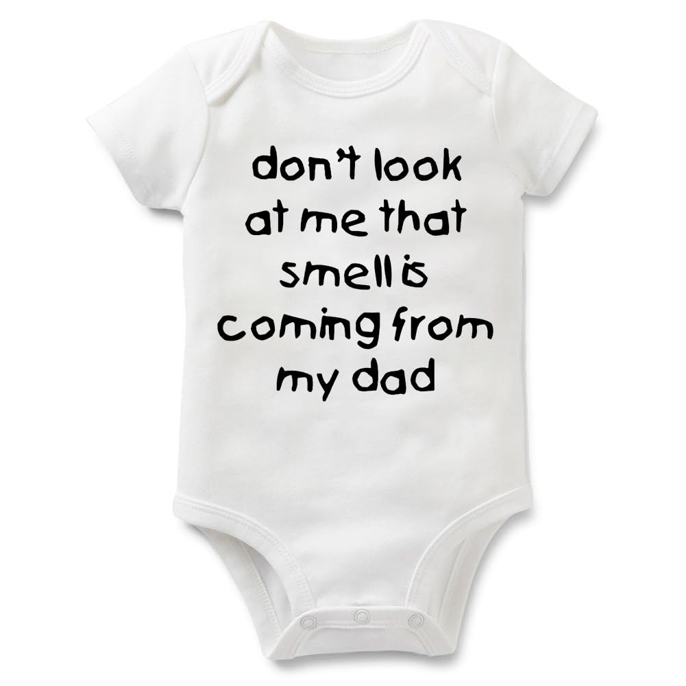 Rocksir Funny Slogan Super Soft Cotton Comfy Baby Short Sleeve Bodysuit (Dad1, 24M)