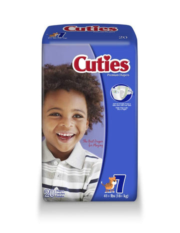 Cuties Premium Size 7 Baby Diapers, 20 Count