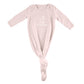 Stephan Baby Face to Face Collection Newborn Knotted Gown, Pink Bunnies, Oh Hey Baby, Fits 0-6 Months