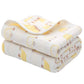 Syga 110 Cm Baby Swaddle Blankets 6 Layer Muslin Swaddle Wrap 100% Cotton Stroller Cover Receiving Blankets_Crownyellow