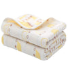 Syga 110 Cm Baby Swaddle Blankets 6 Layer Muslin Swaddle Wrap 100% Cotton Stroller Cover Receiving Blankets_Crownyellow
