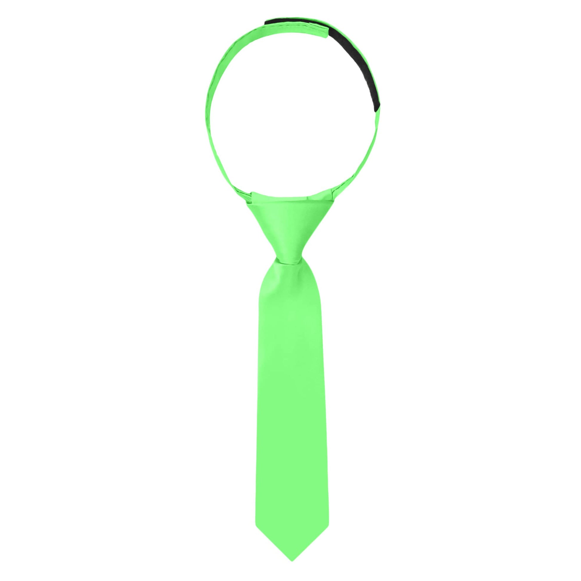 Jacob Alexander Infant 'S Toddler 'S 8 ' Pretied Solid Color Hook And Loop Band Tie - Lime