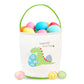 Cerlaza Easter Gift Basket Empty For Kids Canvas Tote, Easter Dinosaur Holding Eggs Hunt Basket With Handle For Toys Carrying, C